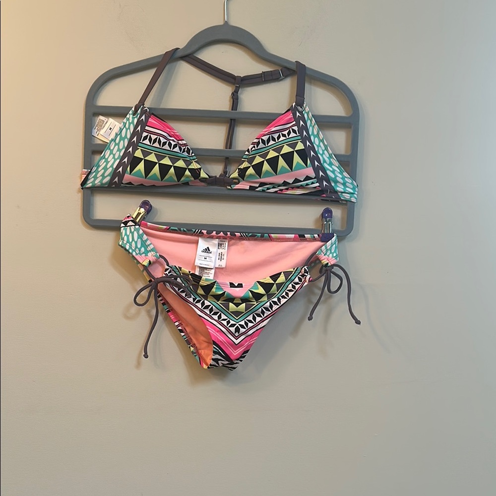 Adidas 2-Piece String Bikini - Geometric Tribal Print- Size M - Great Condition